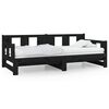 vidaXL Pat extensibil de zi, negru, 2x(90x190) cm, lemn masiv pin