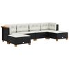 vidaXL Set mobilier de grădină cu perne, 6 piese, negru, poliratan