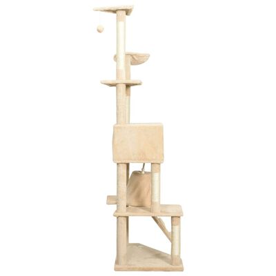 vidaXL Ansamblu pentru pisici, stâlpi din funie sisal, bej, 191 cm