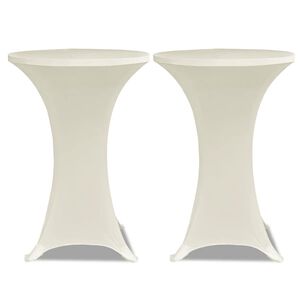vidaXL Husă de masă cu picior &Oslash;60 cm, 2 buc., crem, elastic
