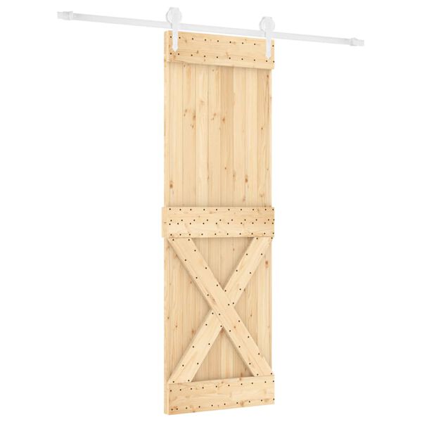 vidaXL Ușă glisantă cu set de feronerie 80x210 cm, lemn masiv de pin