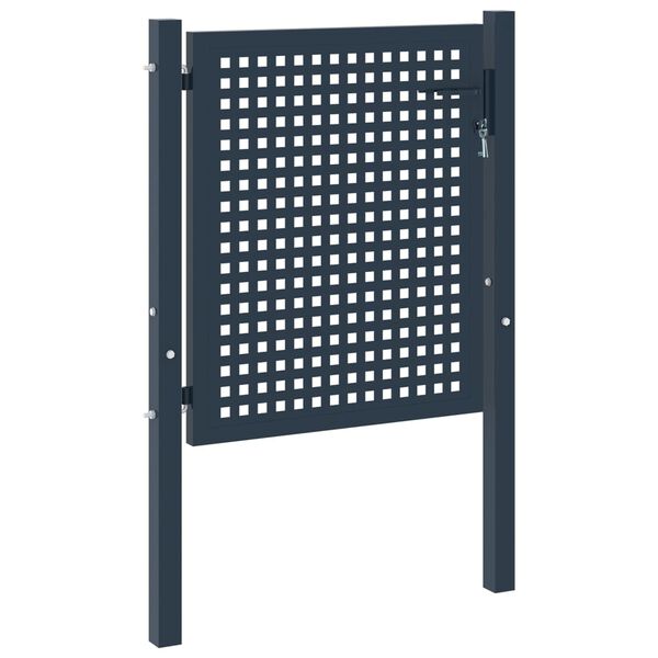 vidaXL Poartă de gard antracit 102x75 cm oțel