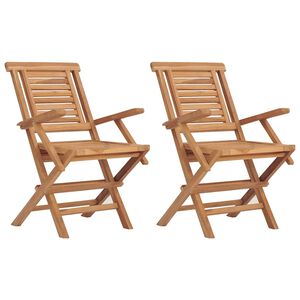vidaXL Scaune pliante 2 buc 56x63x90 cm lemn masiv de tec