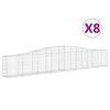 vidaXL Coșuri gabion arcuite 8 buc, 400x30x60/80 cm, fier galvanizat