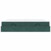 vidaXL Cadru de pat cu saltea cu saltea 2 pcs Verde Catifea