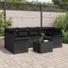vidaXL Set de canapele pentru grădină 7 pcs Negru Rattan poli