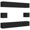 vidaXL Set dulapuri TV, 6 piese, negru, lemn prelucrat