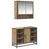 vidaXL Set de mobilier pentru baie cu raft 2 pcs Stejar Artizanal