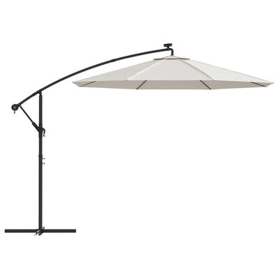 vidaXL Pânză de schimb umbrelă de soare, alb nisipiu, 300 cm