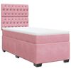 vidaXL Pat box spring cu saltea, roz, 80x200 cm, catifea