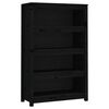 vidaXL Bibliotecă, negru, 80x35x126 cm, lemn masiv de pin