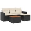vidaXL Set mobilier de grădină cu perne, 5 piese, negru, poliratan