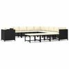 vidaXL Set mobilier de grădină cu perne, 12 piese, negru, poliratan