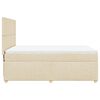 vidaXL Pat box spring cu saltea, crem, 140x200 cm, textil