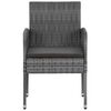 vidaXL Set de mobilier de exterior, 7 piese, gri, poliratan