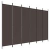 vidaXL Paravan de cameră cu 6 panouri, maro, 300x200 cm, textil
