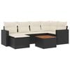 vidaXL Set canapele de grădină cu perne, 7 piese, negru, poliratan
