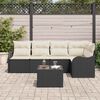 vidaXL Set de canapele pentru grădină cu pernă 6 pcs Negru Rattan poli