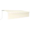 vidaXL Copertină retractabilă manual cu stor&LED, crem, 6x3 m