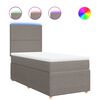 vidaXL Pat box spring cu saltea, gri taupe, 100x200 cm, textil