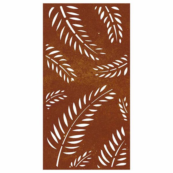 vidaXL Decorație perete de grădină 105x55 cm design frunze oțel Corten