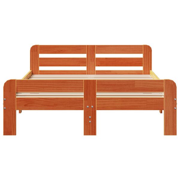 vidaXL Cadru pat fără saltea, maro ceruit, 120x190 cm, lemn masiv pin