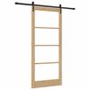 vidaXL Ușă glisantă natural 93 x 211 cm Lemn masiv de pin și sticlă