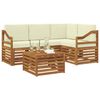 vidaXL Seturi de mobilier cu pernă 5 pcs Natural și Crem Lemn compozit