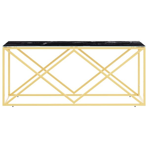 vidaXL Masă de cafea, 110x45x45 cm, oțel inoxidabil și sticlă