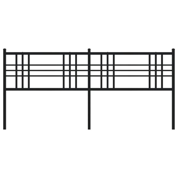 vidaXL Tăblie de pat metalică, negru, 180 cm