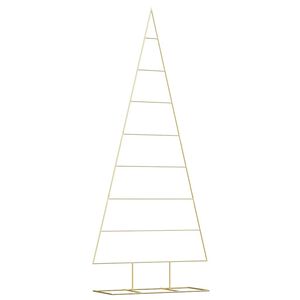 vidaXL Pom de Crăciun din metal Auriu 211 cm Oțel vopsit &icirc;n pulbere