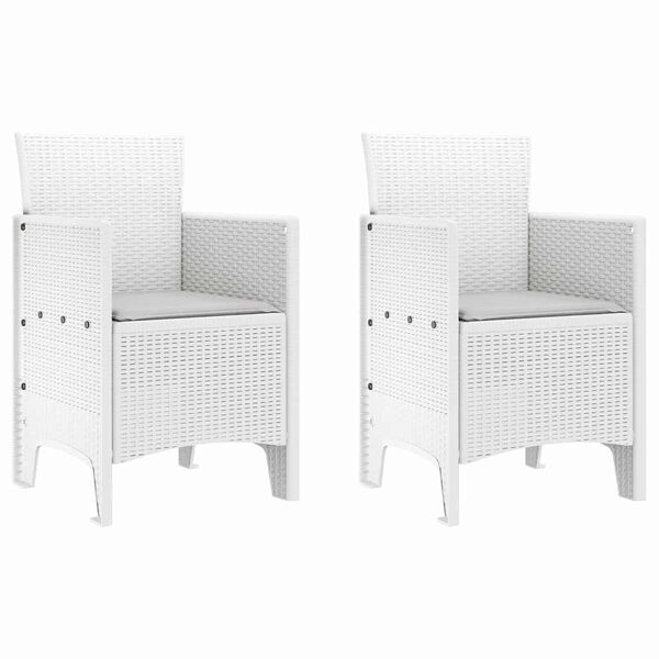 vidaXL Scaun pentru Grădină 2 pcs Alb Dimensiune: 53 x 49 x 85 cm