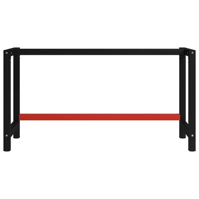 vidaXL Cadru metalic banc de lucru, 150x57x79 cm, negru și roșu