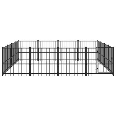 vidaXL Padoc pentru câini de exterior, 15,05 m², oțel