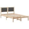 vidaXL Cadru de pat Gri &icirc;nchis 135 x 190 cm Lemn de pin masiv