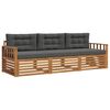 vidaXL Set de canapele de exterior 3 buc. Natural și Antracit
