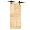 vidaXL Ușă glisantă Natural și Negru 95 x 210 cm Lemn de Pin Solid