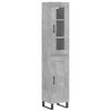 vidaXL Dulap &icirc;nalt, gri beton, 34,5x34x180 cm, lemn prelucrat