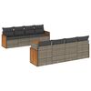 vidaXL Set canapele de grădină, 9 piese, cu perne, gri, poliratan