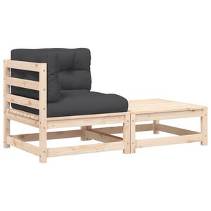 vidaXL Canapea colțar de gradină, cu perne și taburet