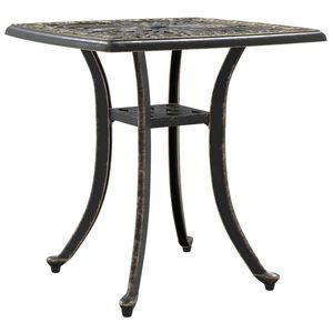 vidaXL Masă de grădină, bronz, 53x53x53 cm, aluminiu turnat
