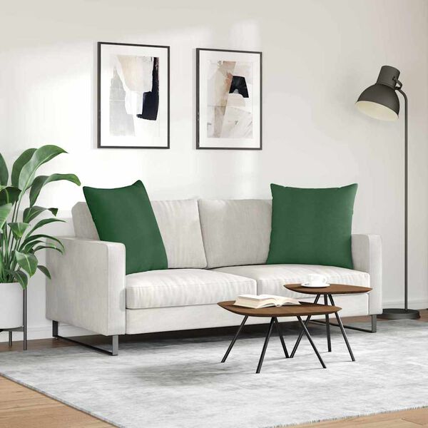 vidaXL Perne pentru canapea 2 pcs Verde închis 80 x 80 cm
