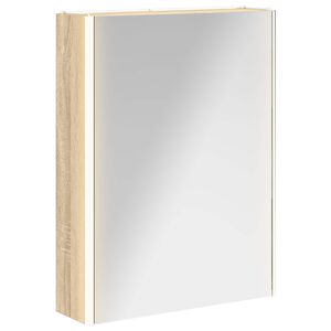vidaXL Dulap cu oglindă pentru baie Stejar Sonoma 53,5 x 15,5 x 70 cm