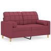 vidaXL Canapea cu 2 locuri cu pernuțe, roșu vin, 120 cm, textil
