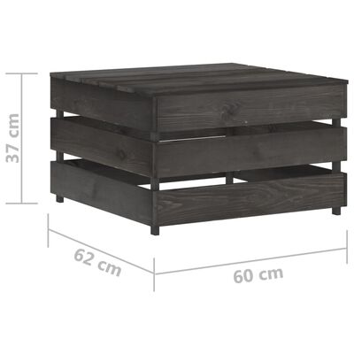vidaXL Set mobilier de grădină, 12 piese, gri, lemn de pin tratat