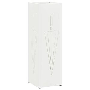 vidaXL Stand pentru Umbrele de Plouă Alb 15,5 x 15,5 x 49 cm Oțel