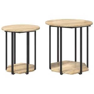 vidaXL Set măsuțe laterale 2 buc. Maro 50 x 50 x 50,5 cm