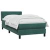 vidaXL Pat box spring cu saltea, verde &icirc;nchis, 80x220 cm, catifea