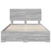 vidaXL Cadru de pat cu headboard Gri Sonoma 160 x 200 cm Lemn compozit