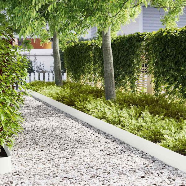 vidaXL Margine pentru gazon 10 pcs Alb 100 x 0.05 x 20 cm